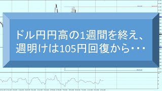 ドル円円高の1週間を終え、週明けは105円回復から・・・【為替　予想】