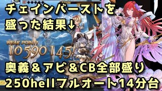 【グラブル】チェインバースト威力を盛った結果 土古戦場250hell 奥義パ フルオート14分49秒