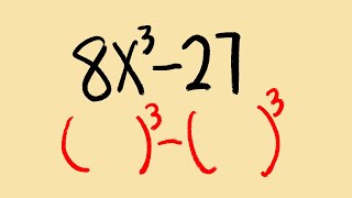 how to factor 8x^3-27 by using the difference of two cubes formula