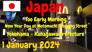 Too Early Morning New Year Day at Motomachi Shopping Street in Yokohama - Japan - 1 January 2024