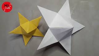 How to make 3D Paper Star | Origami with Paper | PaperCrafts