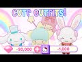 Cute Outfit Shopping Spree! 20k Diamonds & 1,000 Gacha Tixs! | Roblox My Hello Kitty Cafe | Riivv3r