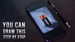 How to draw 🔋 duracell battery (Mobile) Infinite painter tutorial | For beginners drawing Tutorial