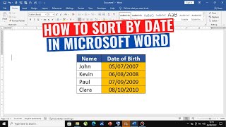 How to Sort by Date in Microsoft Word