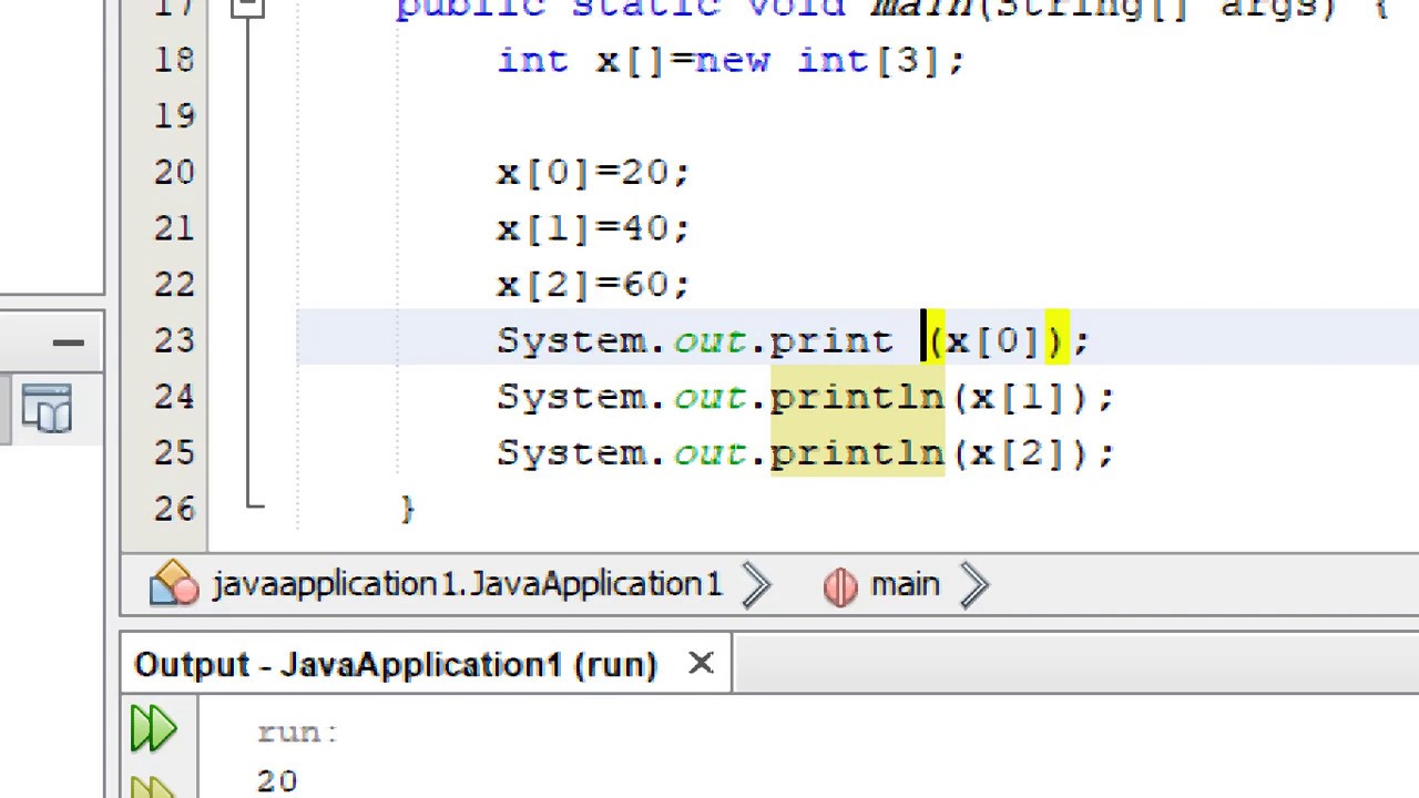 Single Dimension Array In Java 1 - YouTube