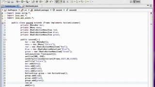 Java GUI Lesson 6 Menus