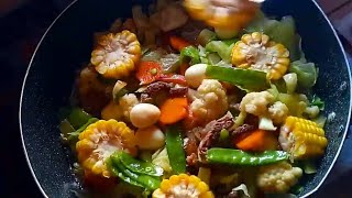 HOW TO COOK CHOPSUEY with marinated beef strips #jhenhonrado #cookingina #homemadetaste