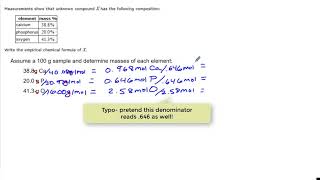 Elemental Analysis- ALEKS Chapter 3 Objective