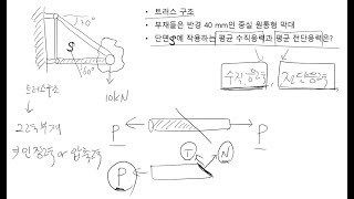 트러스 구조 문제 풀이 (정역학 +재료역학)