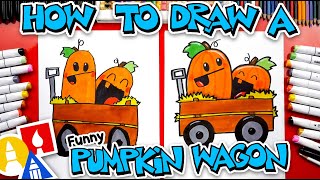 How To Draw A Funny Pumpkin Wagon