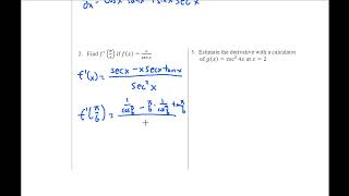 AP Calculus 2.10: Derivatives of tan(x), cot(x), sec(x), and csc(x)