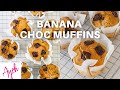 Healthy Banana Choc Chip Muffins