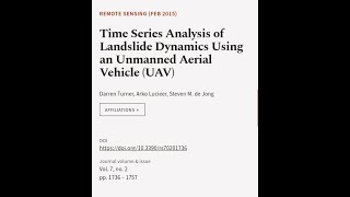 Time Series Analysis of Landslide Dynamics Using an Unmanned Aerial Vehicle (UAV) | RTCL.TV