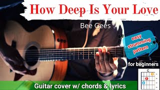How deep is your love guitar tutorial / no capo / for beginners