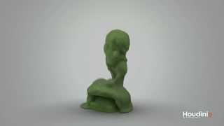 simple melting effect with variable viscosity done in houdini