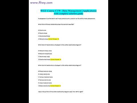 WGU course C170 – Questions and answers on data management (applications) (complete solution)