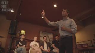 Beto O'Rourke at Town Hall in Sioux Center, Iowa