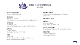 New York City Holds COVID-19 Memorial Ceremony