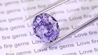 purple color cz stone  4k crushed ice cut oval cubic zirconia