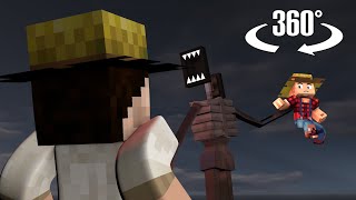 360° SIREN HEAD on The Farm - Minecraft Horror Animation [VR] 4K Video