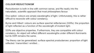 Philosophy of Colour 2.1 - Reductionism 1