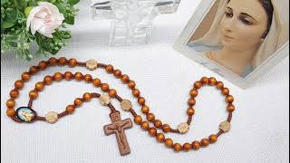 5단 묵주 만들기(Make a Rosary),합장매듭(1단에서부터 시작)(카톨릭 성가 피아노 반주: 딸 성 마리아)