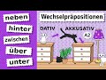 🐱Wechselpräpositionen 2 🐱 zwischen über neben hinter unter / Dativ & Akkusativ - Katzen& Möbel A2 B1