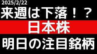 アメリカの下げ、円高で来週は下落か！？日本株！！明日の注目銘柄