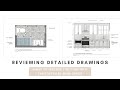 Reviewing detailed drawings I created for a kitchen & bath Renovation