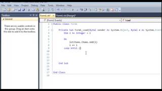 Video2 Do Until Loop Tutorial Using a List Box VB NET Algorithm