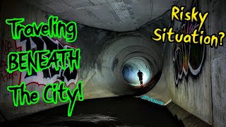 Taking a BIG RISK! Under City Exploration (GIANT CULVERT SYSTEM)