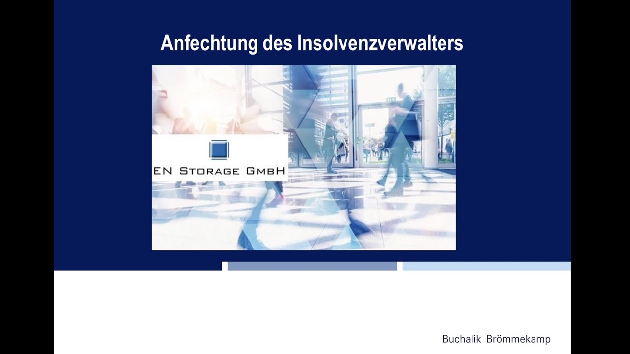 Kapitalanlage EN Storage GmbH - Anfechtung Des Insolvenzverwalters ...