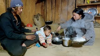 surya laxmi in the kitchen in village || Rural Nepal || life in rural Nepal @bhumicooking