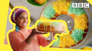 Impress your friends Nadiya's fiendishly easy Celebration Cake! | Nadiya Bakes - BBC