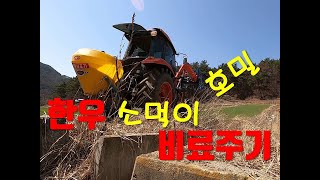 [한우수정사]한우 소먹이용 호밀 비료 주고 왔어요!!