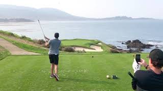 Hole in one on 7 at Pebble Beach by former MLB pitcher, Luke Hudson Follow IG @Caddie_whisperer