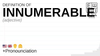 INNUMERABLE meaning, definition \u0026 pronunciation | What is INNUMERABLE? | How to say INNUMERABLE