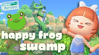 A Bright, Happy Swampcore Island for FROGS?? // animal crossing island tour