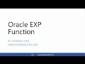 Oracle EXP Function