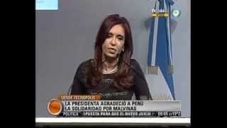 Visión Siete: La Presidenta agradeció a Perú la solidaridad por Malvinas