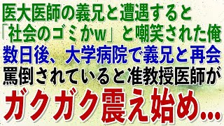 【スカッと総集編】嫁と買い出し中に医大医師の義兄と鉢合わせ「社会のゴミがw」とバカにされた俺。しかし数日後、大学病院で義兄と再会し見下されていると、俺を見た大学病院准教授がガチで震え出しww