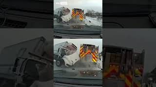 Dramatic motorway truck crash