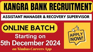 KPARD Bank Assistant Manager \u0026 Recovery Supervisor | Online Batch | Starting From 5th DEC. 2024