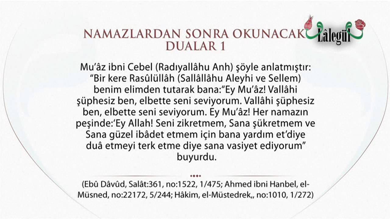 Namazdan Sonra Peygamberimizin( S.a.v)'in Okumamızı Tavsiye Ettiği Dua ...