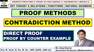 Proof Methods | Direct Proof | Contradiction Method | Proof by Counter Examples | Indirect Proof