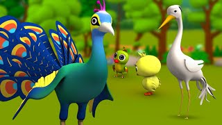 The Peacock and Crane Telugu Story - నెమలి కి గుణపాఠం నేర్పిన కొంగ నీతి కధ 3D Kids Moral Stories