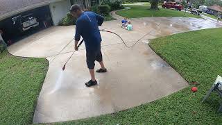 Timelapse of a nasty driveway tackled by the 36 inch whisper wash