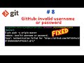 #Git-8 | How to Fix GitHub: Invalid username or password | #natasatech