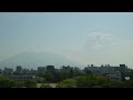 活火山「桜島」が巨大噴火！キノコ型の噴煙（2015年4月25日09時18分）北風8m、晴れ