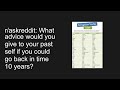 r/askreddit: What advice would you give to your past self if you could go back in time 10 years?